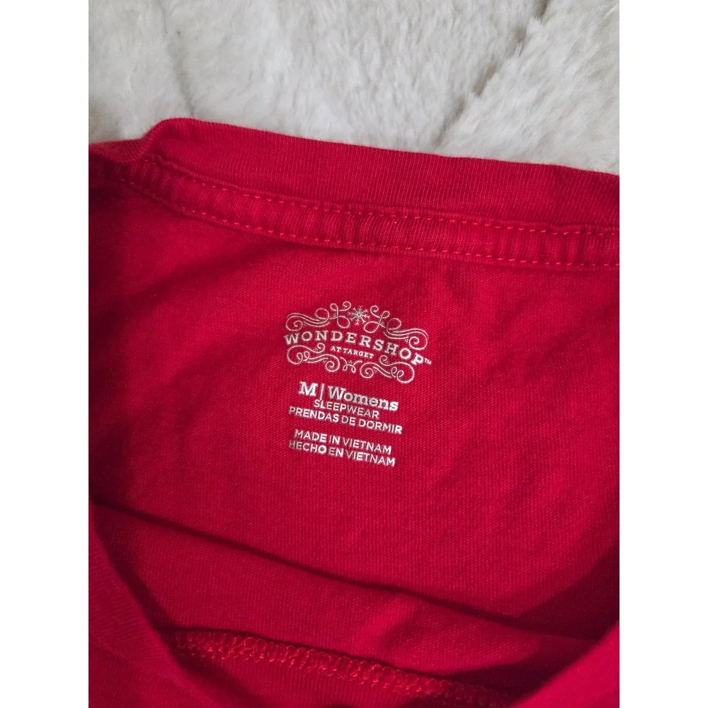 Wondershop Target Womens Red Cookie Crew Pajama Top Holiday Sleep Shirt Size M